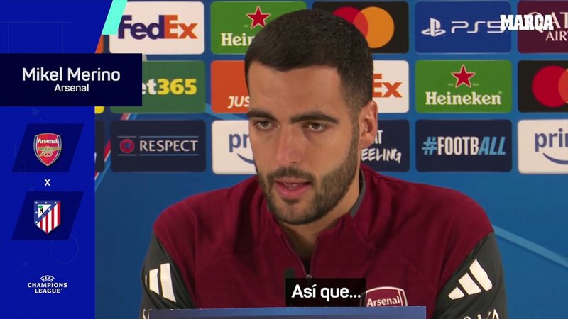 Mikel Merino destaca la versatilidad del Atlético y valora su etapa en el Arsenal