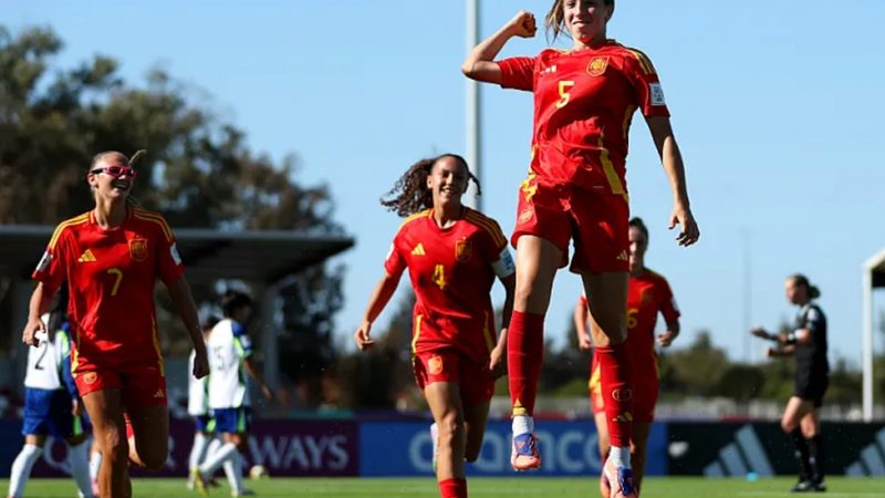 España Sub-17 femenina deslumbra con victoria 5-0 y avanza a octavos en el Mundial