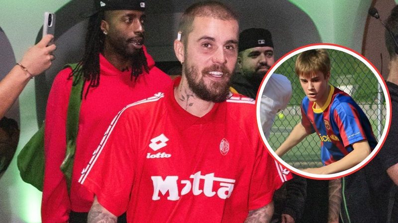 Justin Bieber revela su pasión por el fútbol con camisetas del Barça, AC Milan y más