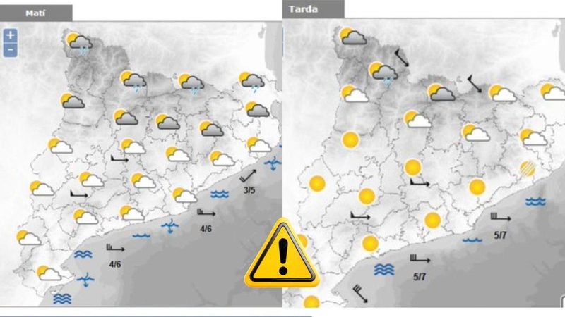Fuertes rachas de viento en Cataluña podrían superar los 70 km/h, pide precaución Meteocat