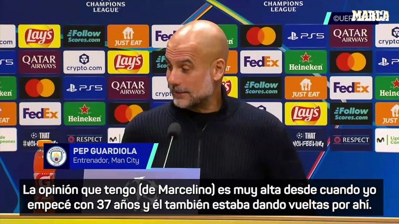Guardiola destaca la mejora del City y respeta al Villarreal y Marcelino antes del partido