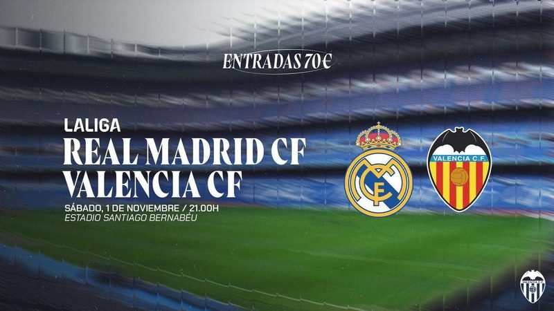 Valencia CF pone a la venta entradas para la zona visitante en el Bernabéu a 70 euros
