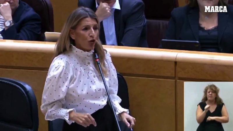 Yolanda Díaz provoca risas en el Senado con su lapsus sobre la corrupción en el Gobierno
