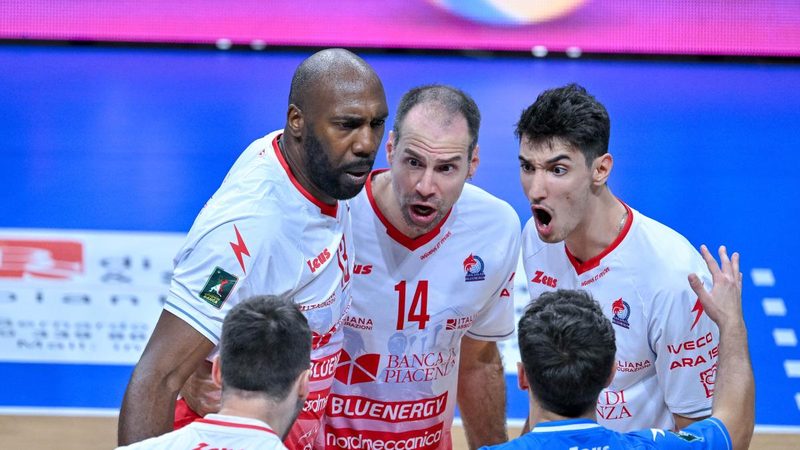 Piacenza completa la rimonta e supera Cuneo al tie-break in una sfida emozionante