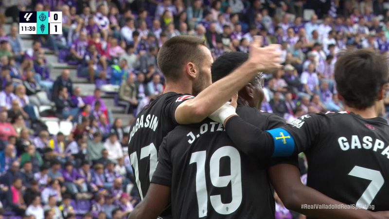 La mano de Borja impulsa al Sporting en un partido intenso contra Valladolid
