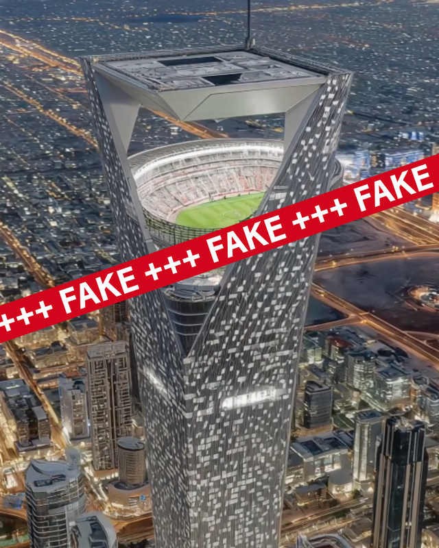 Falsche Gerüchte um schwebendes Stadion für die WM 2034 in Saudi-Arabien