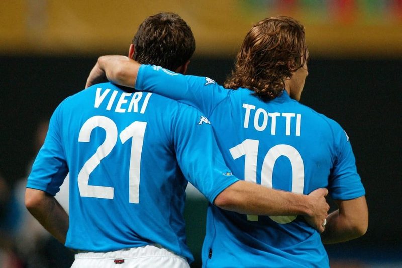 Vieri chiede scusa a Totti per il rifiuto del passaggio ai Mondiali 2002