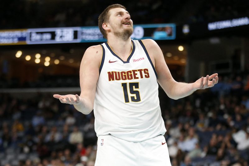 Nikola Jokic registra 'triplo-duplo do mal' em derrota do Denver Nuggets para o Grizzlies