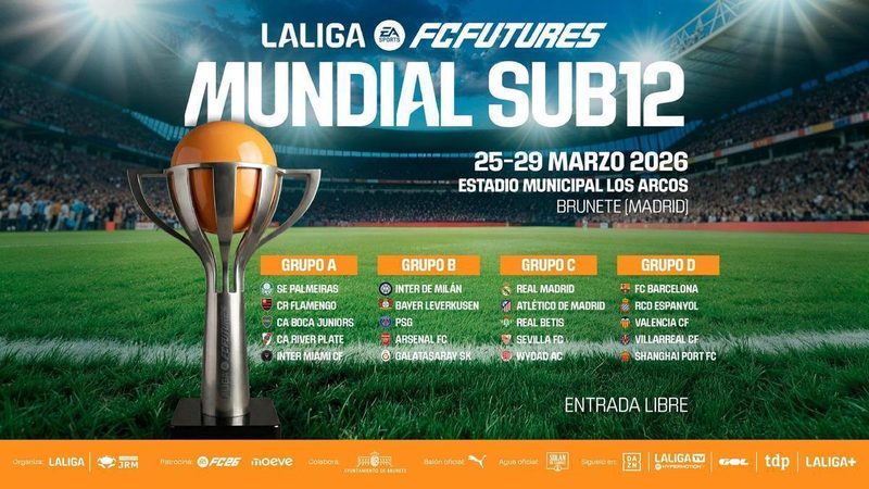 El Mundial Sub12 2026 de LaLiga FC Futures arranca con grandes equipos en Brunete