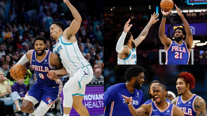 El tridente de los Sixers brilla en un emocionante enfrentamiento ante los Hornets