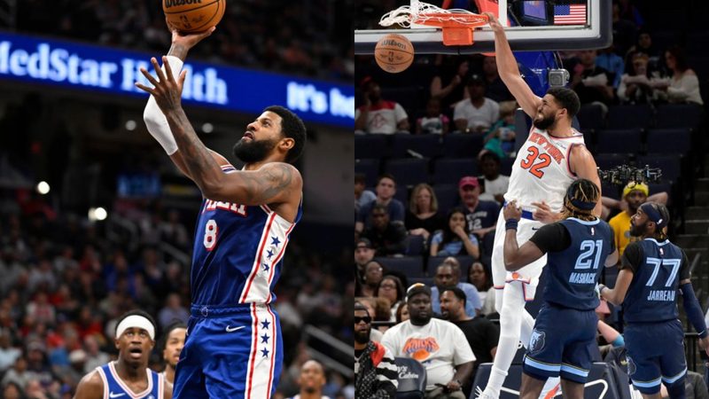 Los Knicks rompen su mala racha y Paul George brilla en la victoria de los Sixers