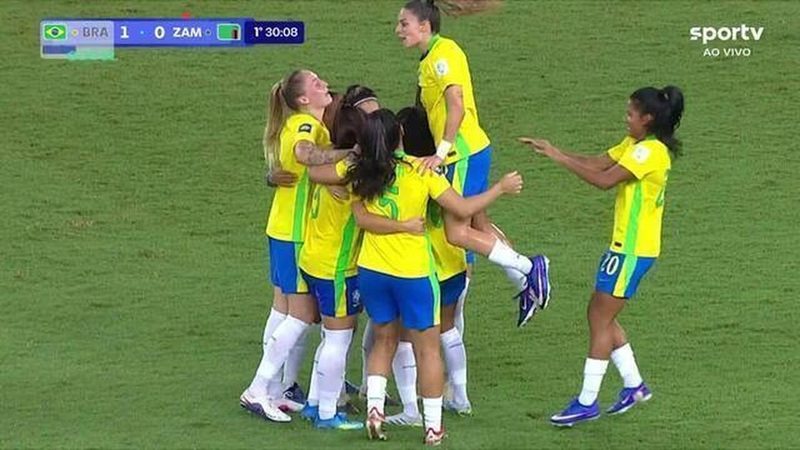 Brasil mantém 100% de aproveitamento com goleada sobre a Zâmbia no Fifa Series