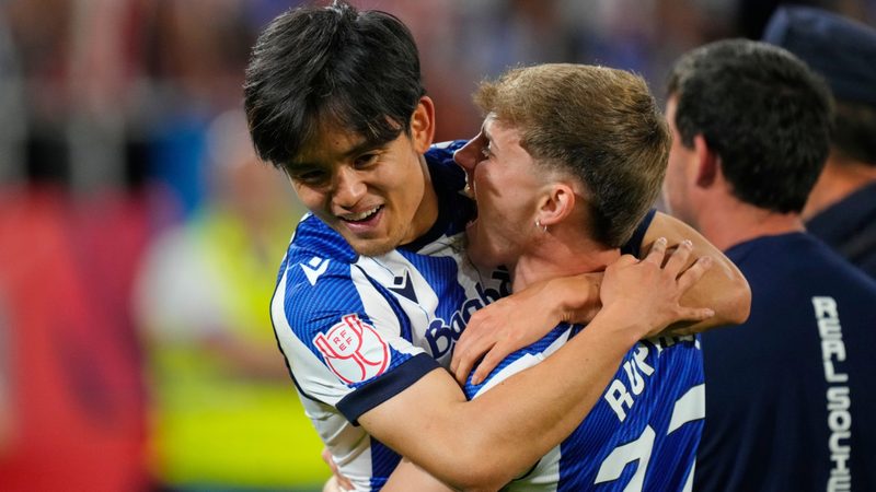 Kubo revela el lado fiestero de su compañero Guedes tras la victoria en la Copa del Rey