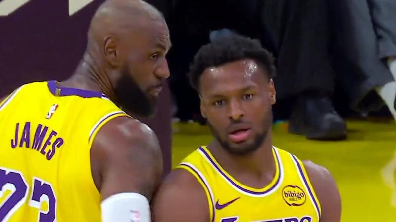 LeBron y Bronny James hacen historia en los playoffs de la NBA