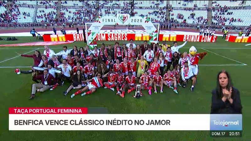 Benfica conquista Taça de Portugal feminina com vitória sobre o Porto no Jamor