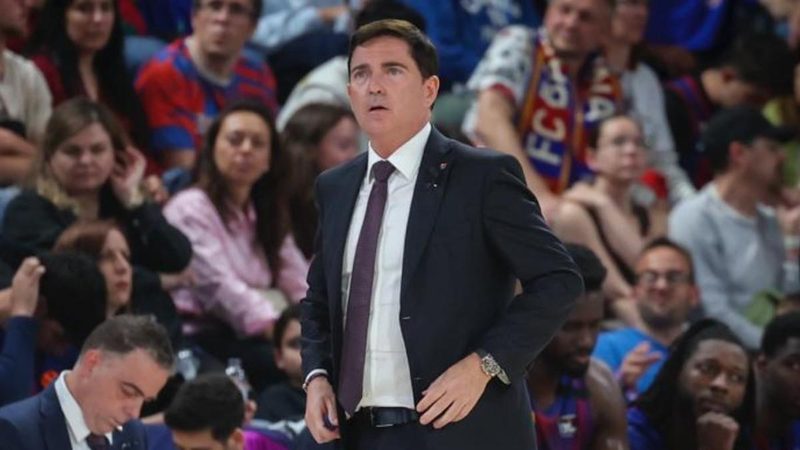 Xavi Pascual celebra triunfo clave para el Barça en la prórroga contra el MoraBanc