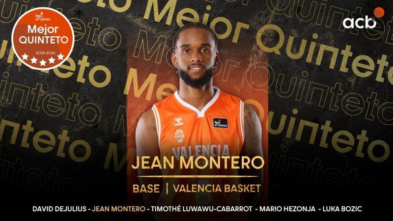 Jean Montero brilla y se convierte en el primer taronja en repetir en el Mejor Quinteto