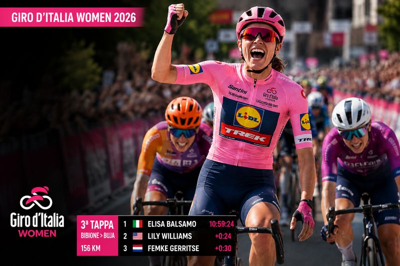 Elisa Balsamo conquista Buja e firma il tris al Giro d'Italia Women 2026