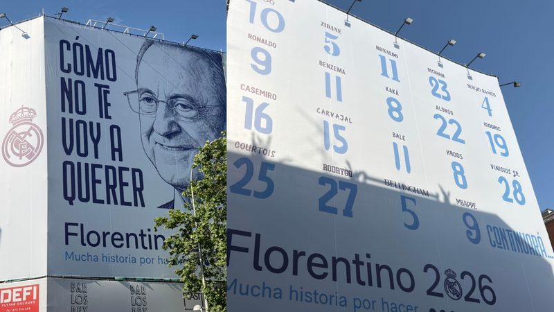 Florentino Pérez exhibe su 'lona galáctica' con sorpresas y grandes ausencias