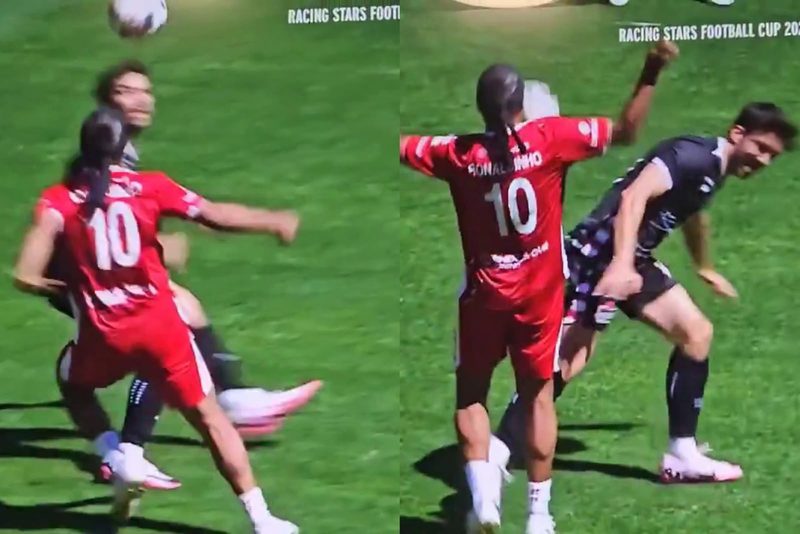 Ronaldinho brilha em Mônaco e dá chapéu em Gasly em partida beneficente
