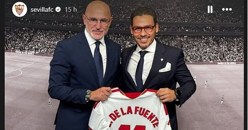 El Sevilla rinde homenaje a Luis de la Fuente tras su éxito con la selección
